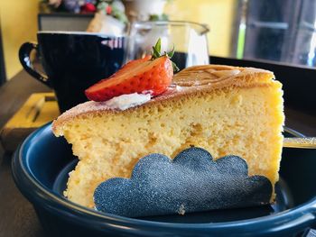 Close-up of cake in plate