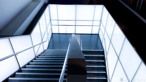 Low angle view of escalator