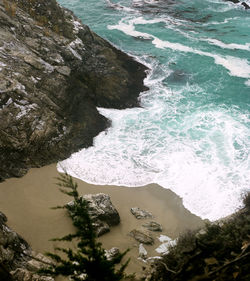 Hidden beach tucked away with pristine sand and beautiful water