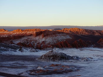 Scenic view of rock formation at atacama desert