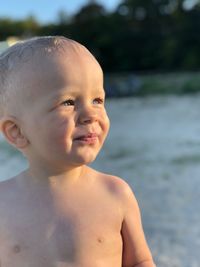 Portrait of shirtless boy