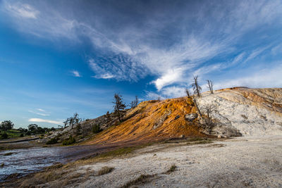 Scenic view of hill against sky