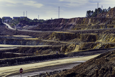 Riotinto open pit mine, where copper and gold are extracted from its quarry