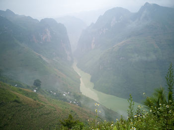 Scenic view of landscape and mountains