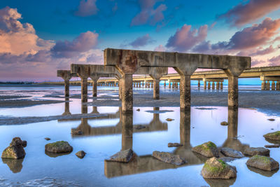 Columns on the beach