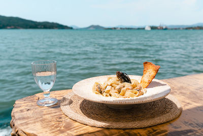 Close-up of food on table