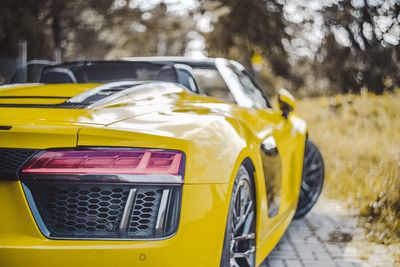 Yellow  car / audi r8