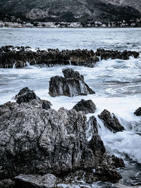 Scenic view of sea during winter