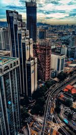 High angle view of cityscape