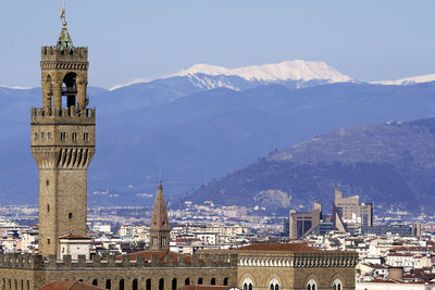 Buildings in city against sky