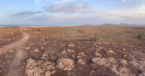 Scenic view of desert against sky