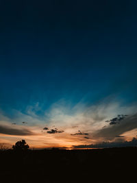 Scenic view of silhouette landscape against sky at sunset