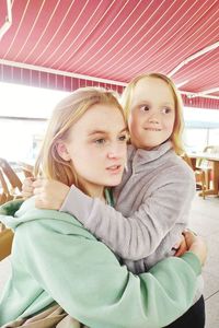 Portrait of happy mother and girl