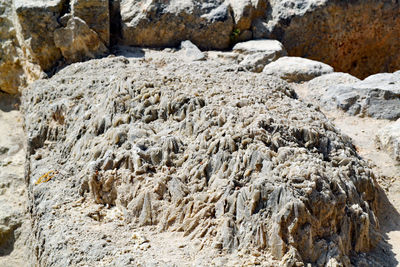 Close-up of rocks in water