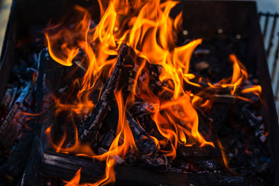 Close-up of bonfire