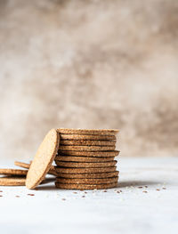 Close-up of cookies on table