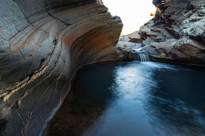 Scenic view of waterfall