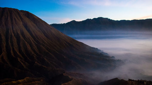 Panoramic view of mountains against sky