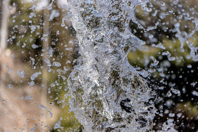 Close-up of water splashing in winter