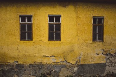 Full frame shot of yellow wall of building