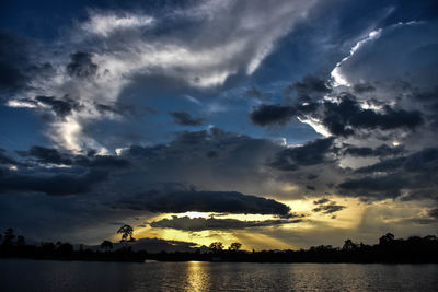 Scenic view of dramatic sky over sea