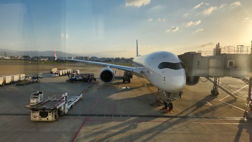 Airplane on airport runway