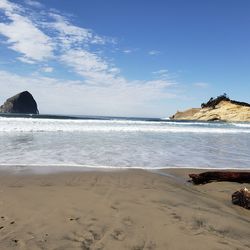 Scenic view of beach against sky