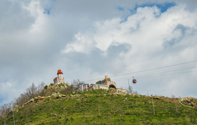 Low angle view of mountain against sky