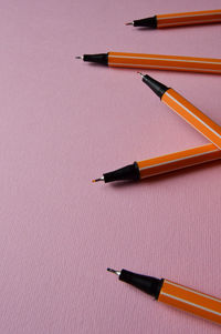 Close-up of pencils on table