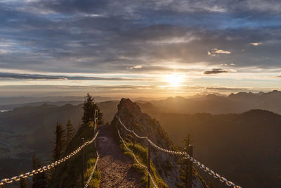 Panoramic view of landscape against cloudy sky