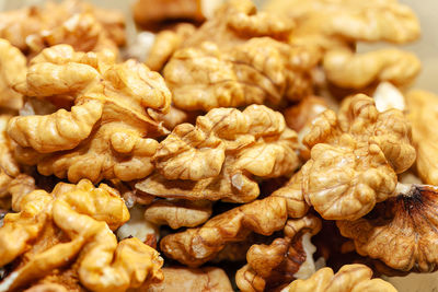 Peeled walnut macro background . antioxidant food