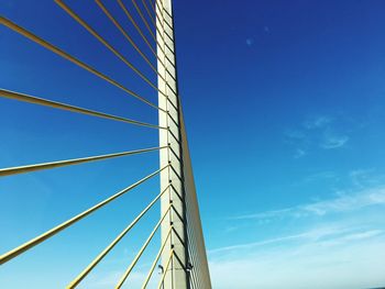 Low angle view of built structure against blue sky