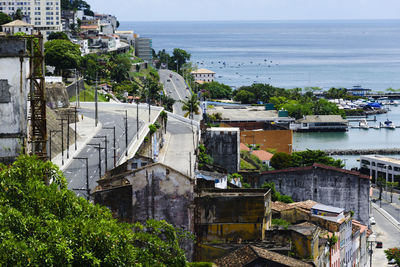 Top view of the mountain slope in salvador, bahia, brazil.