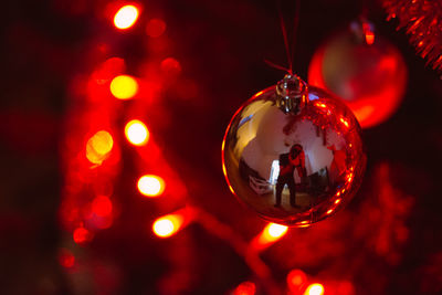 Close-up of illuminated christmas decoration