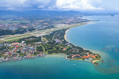 Aerial view of kota kinabalu international airport