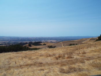 Scenic view of landscape against clear sky
