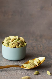 Close-up of fruits in bowl on table