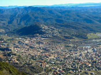 High angle view of townscape against sky