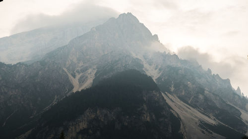 Scenic view of mountains against sky during winter