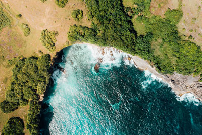 High angle view of beach