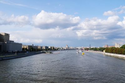 View of buildings against cloudy sky