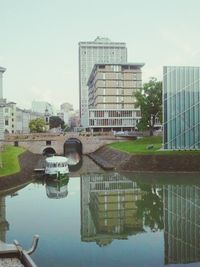 Reflection of buildings in water