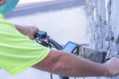 Close-up of man working