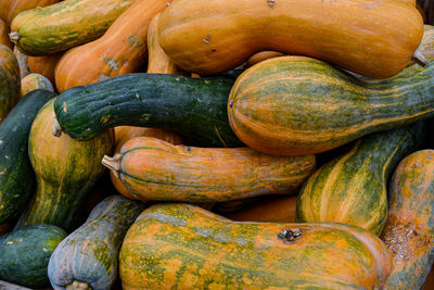 Full frame shot of pumpkins for sale at market stall