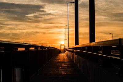 Empty footbridge leading to sea