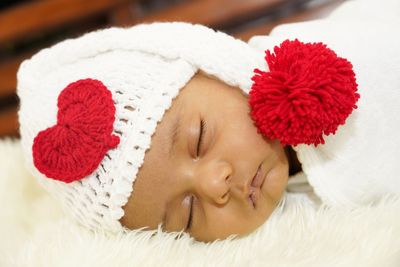 Close-up portrait of cute baby girl