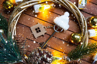 Close-up of christmas decorations