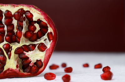 Close-up of pomegranate on table