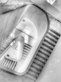High angle view of spiral staircase