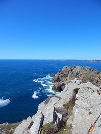 Scenic view of sea seen from cliff